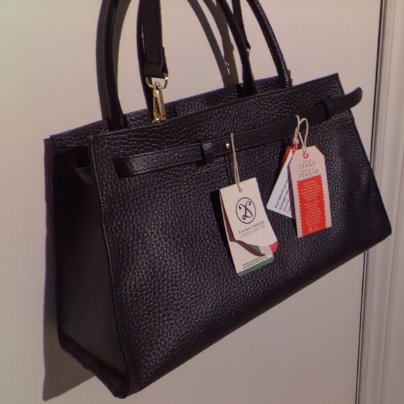 Italian DIVINA FIRENZE Leather Hand Bag - Black, Brand New W/Serial Numbers Tags - Picture 6 of 13